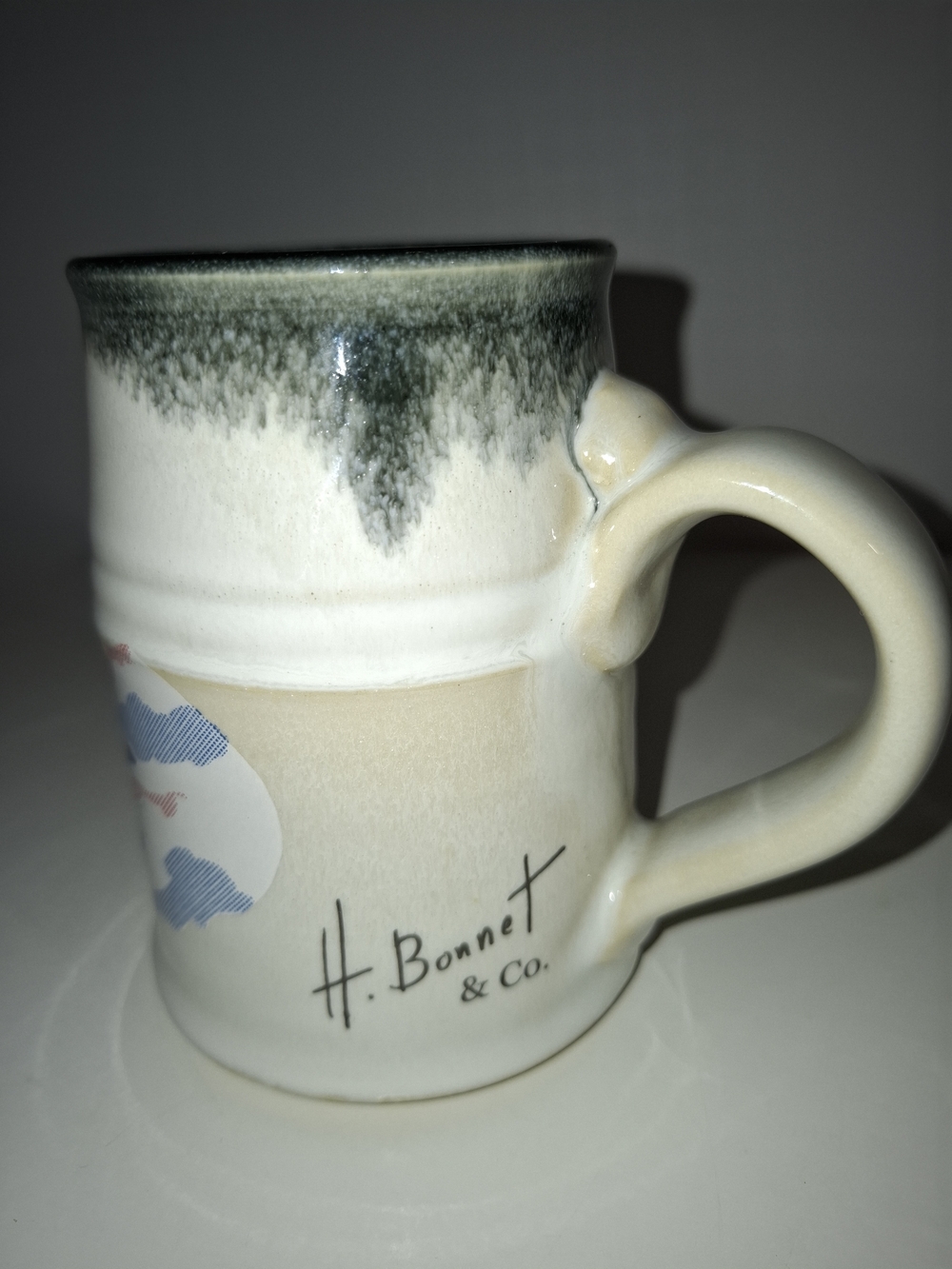 Cream Ceramic Airplane Mug with Blue Mountain Scene - Picture 3 of 5